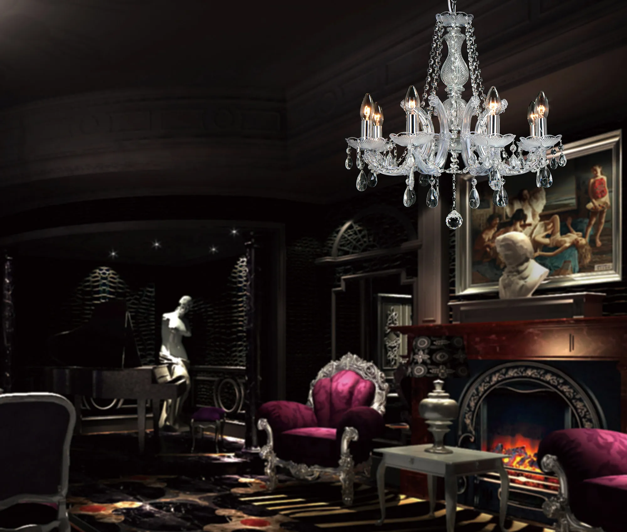 Gabrielle Crystal Ceiling Lights Deco Multi Arm Crystal Fittings